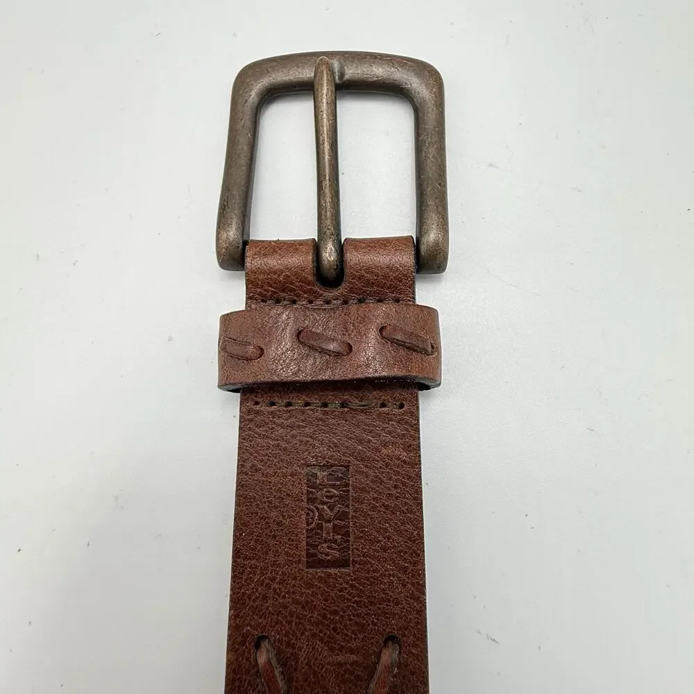 LEVIS Mens Brown Genuine Leather Belt Size 42 (38-44